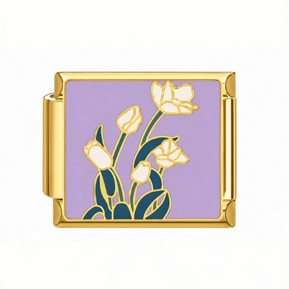 Charm flor blanca lavanda