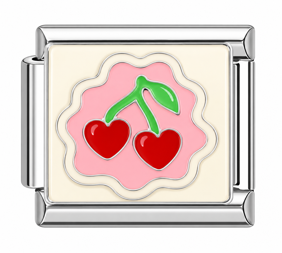 Charm cereza corazón rosa