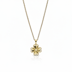 Collar Magillas con colgante de trébol de cuatro hojas en tono dorado brillante y cadena de eslabones finos